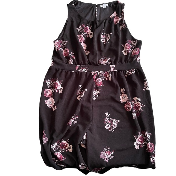 Eyeshadow Trendy Plus Size Floral-Print Knit Cropped Jumpsuit Sz 1X - Picture 5 of 6